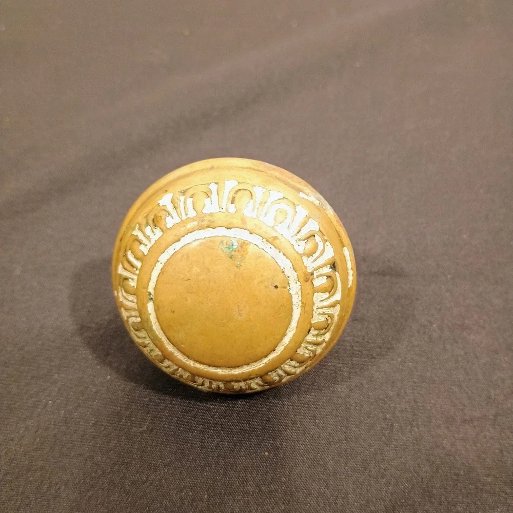 Antique Brass Door Knob Ornate Vintage Architectural Salvage Hardware